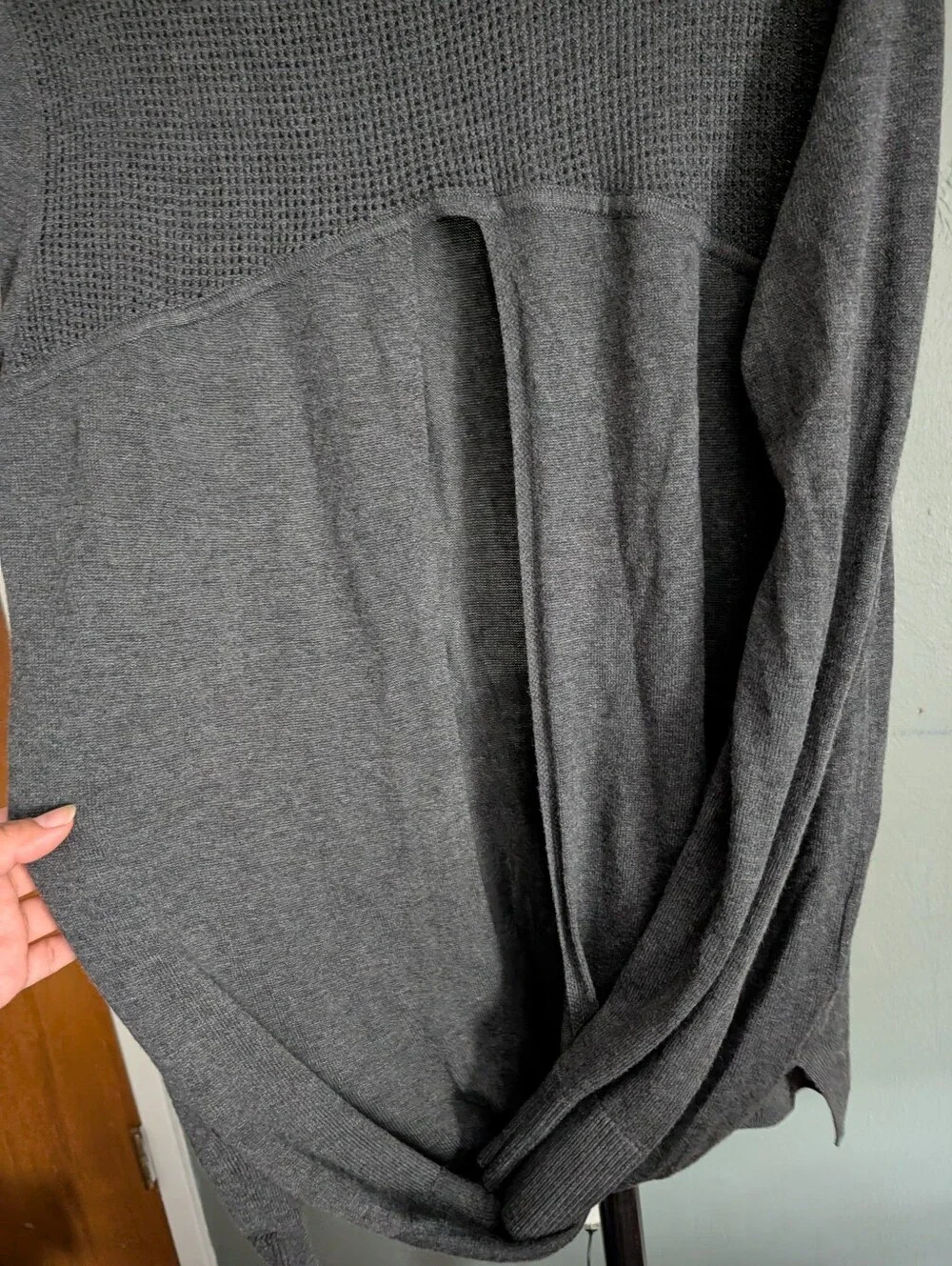 Lululemon Back To Balance Gray Knit Long-Sleeve Sweater